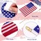 300 Pack Small American Flag on Stick 5 x 8 Inch Mini Handheld US Flag with Solid Wooden Pole Safety Spear Tip for Memorial Day 4th of July